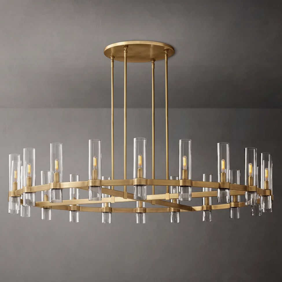 Ravelle Clear Glass Round Chandelier 60"