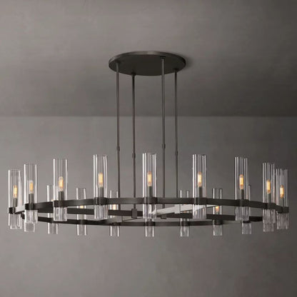 Ravelle Clear Glass Round Chandelier 60"
