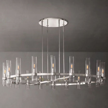 Ravelle Clear Glass Round Chandelier 60"