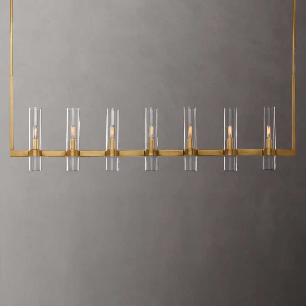 Ravelle Clear Glass Linear Chandelier 59"