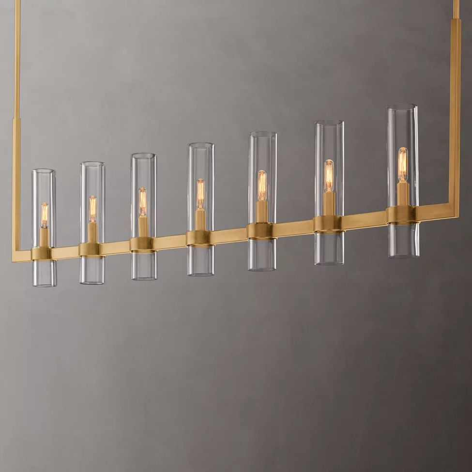 Ravelle Clear Glass Linear Chandelier 59"