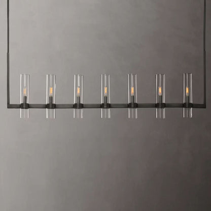 Ravelle Clear Glass Linear Chandelier 59"