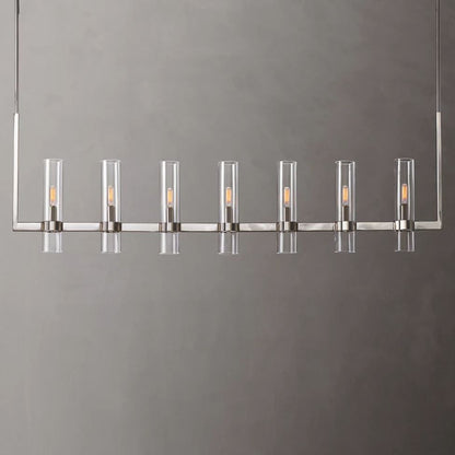 Ravelle Clear Glass Linear Chandelier 59"