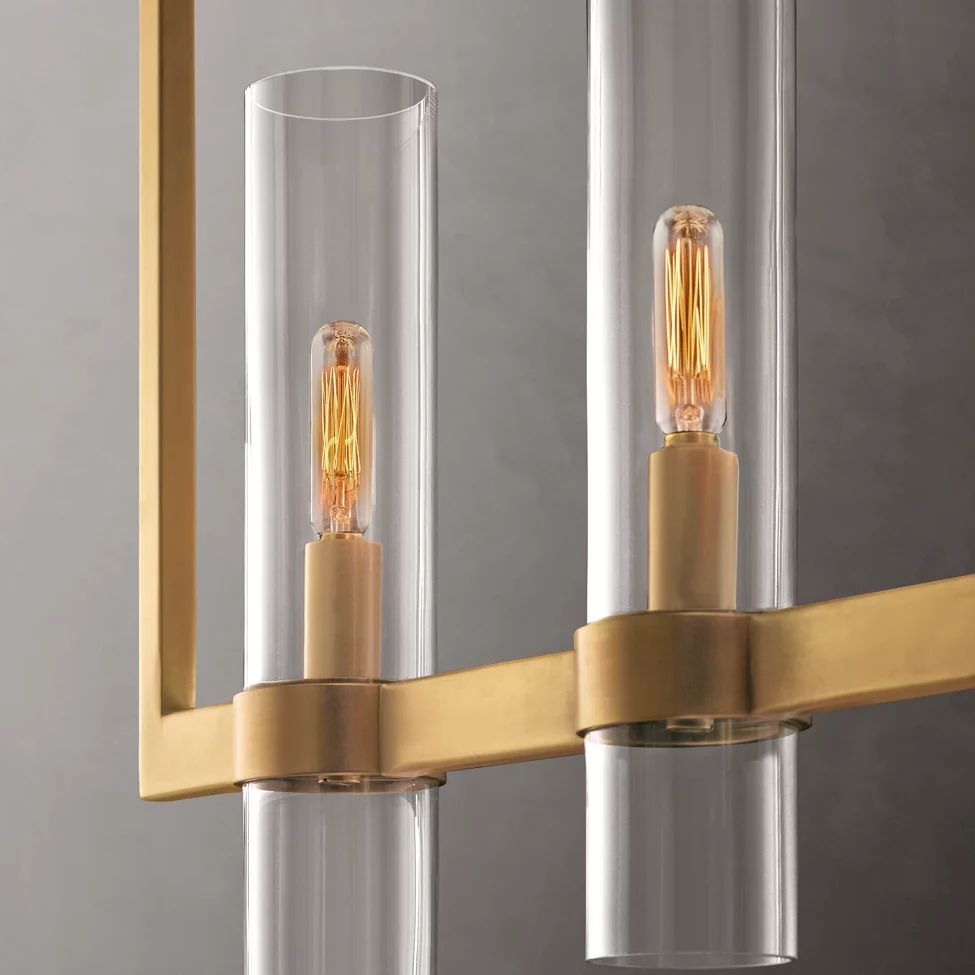 Ravelle Clear Glass Linear Chandelier 73"