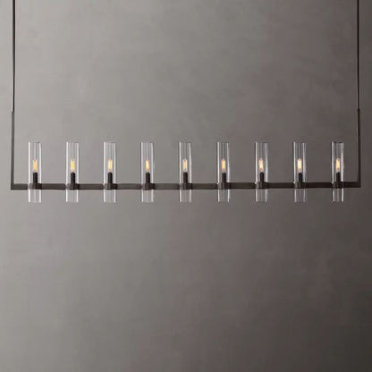 Ravelle Clear Glass Linear Chandelier 73"