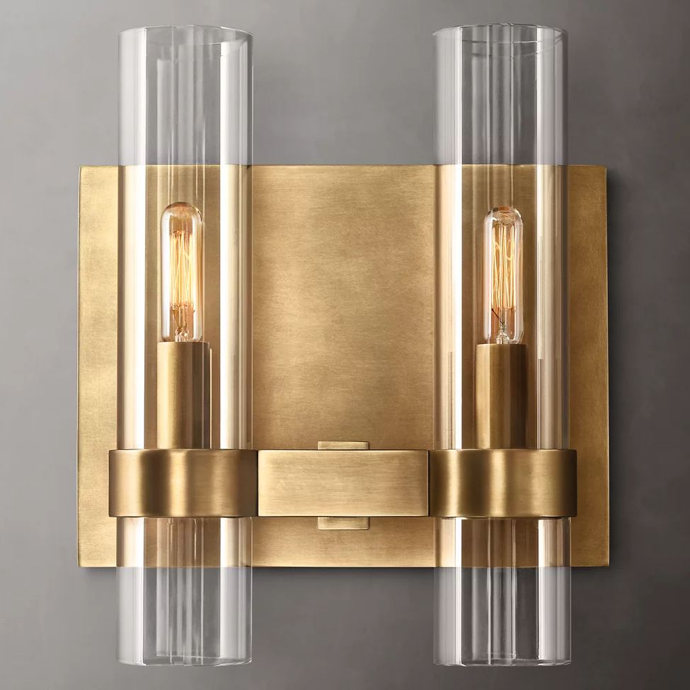 Ravelle Clear Glass Double Wall Sconce