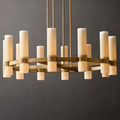 Ravelle Milk Glass Round Chandelier 36"