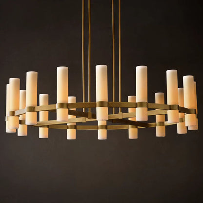 Ravelle Milk Glass Round Chandelier 48"