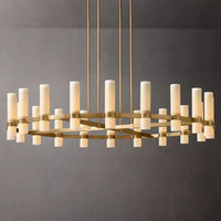 Ravelle Milk Glass Round Chandelier 60"
