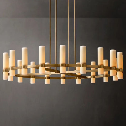 Ravelle Milk Glass Round Chandelier 60"