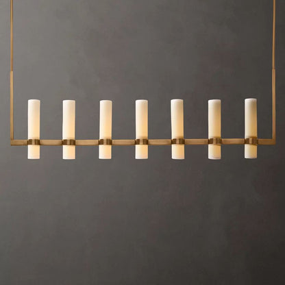 Ravelle Milk Glass Linear Chandelier 59"