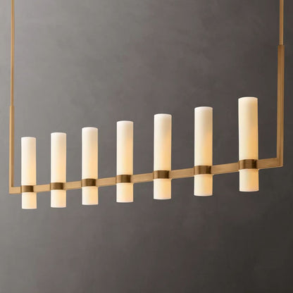 Ravelle Milk Glass Linear Chandelier 59"
