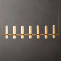 Ravelle Milk Glass Linear Chandelier 59"