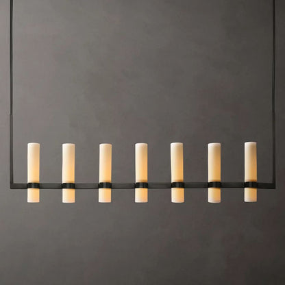 Ravelle Milk Glass Linear Chandelier 59"