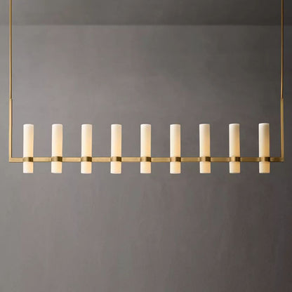 Ravelle Milk Glass Linear Chandelier 73"