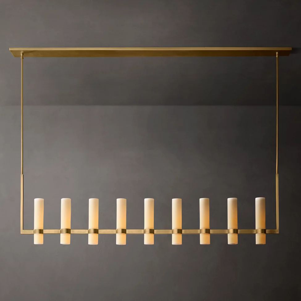 Ravelle Milk Glass Linear Chandelier 73"