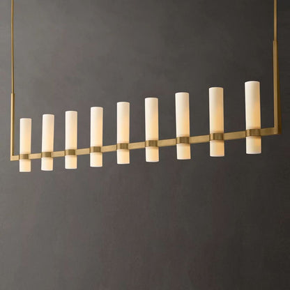Ravelle Milk Glass Linear Chandelier 73"