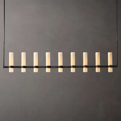 Ravelle Milk Glass Linear Chandelier 73"