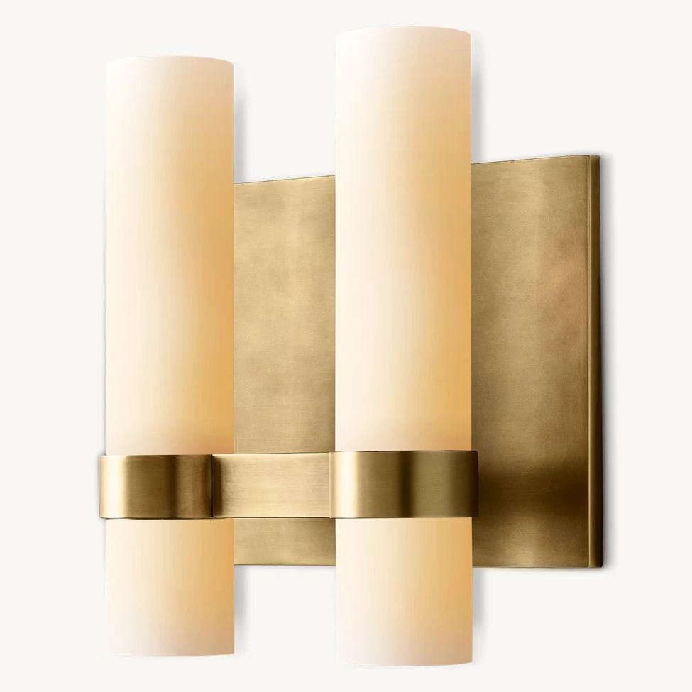 Ravelle Milk Glass Double Wall Sconce