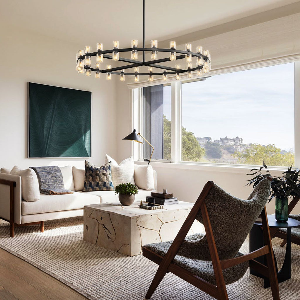 Arcachon Gear Crystal Round Chandelier 48"