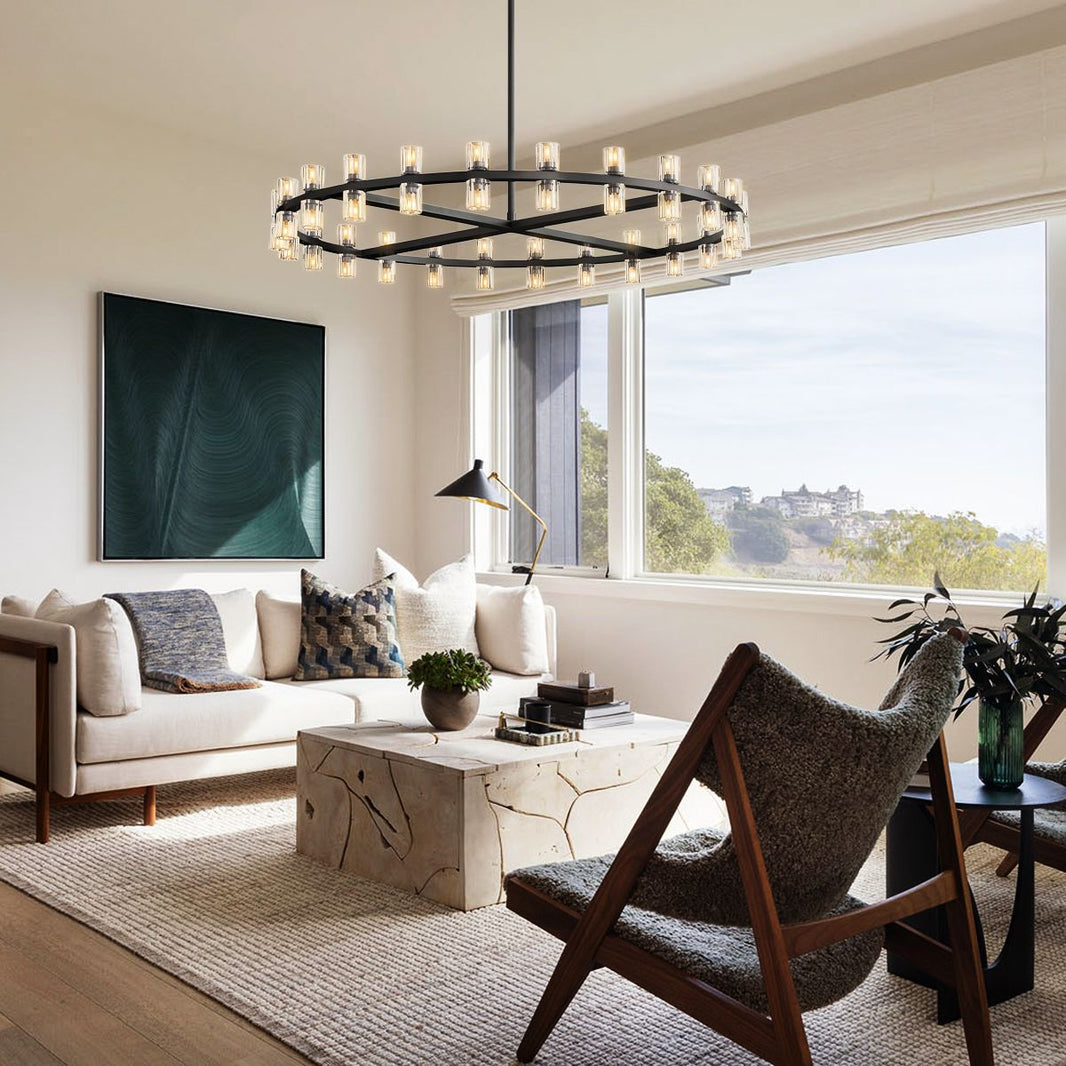 Arcachon Gear Crystal Round Chandelier 48"