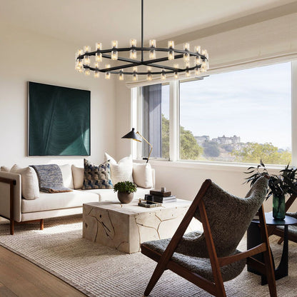Arcachon Gear Crystal Round Chandelier 48"