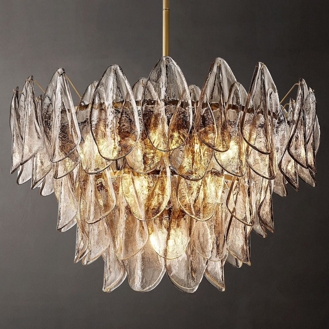 Petalia Stacked Glass Round Chandelier 32"