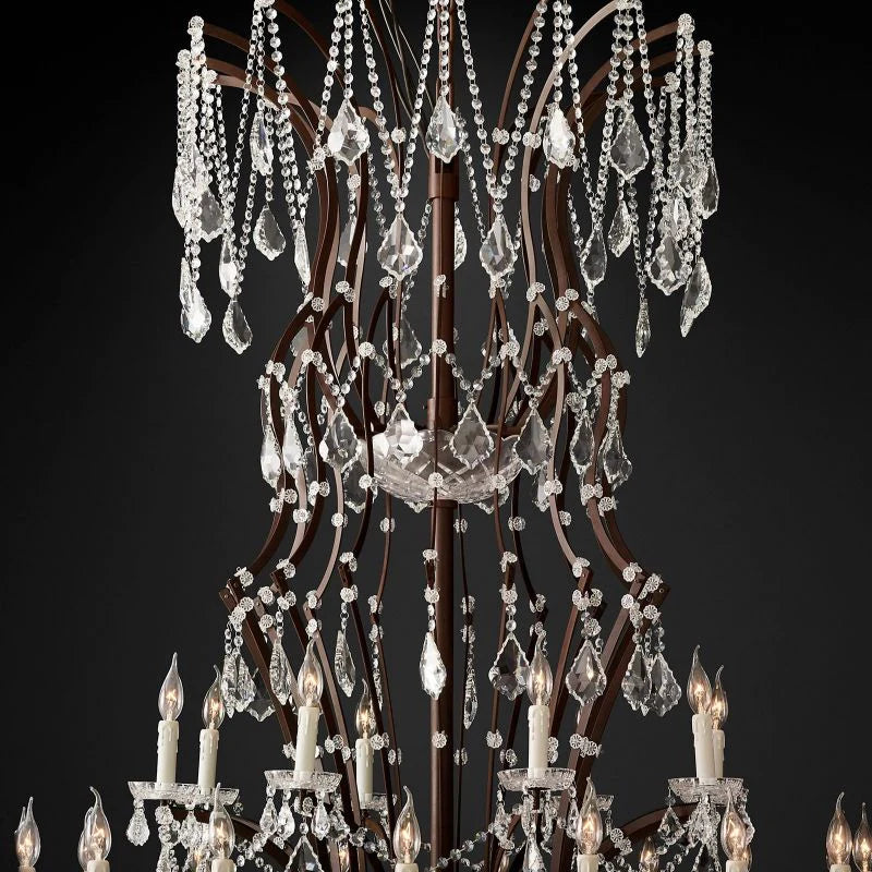 Rococo Vintage Crystal Round Chandelier 101"