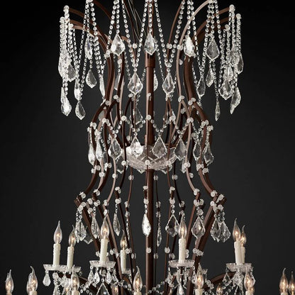 Rococo Vintage Crystal Round Chandelier 101"