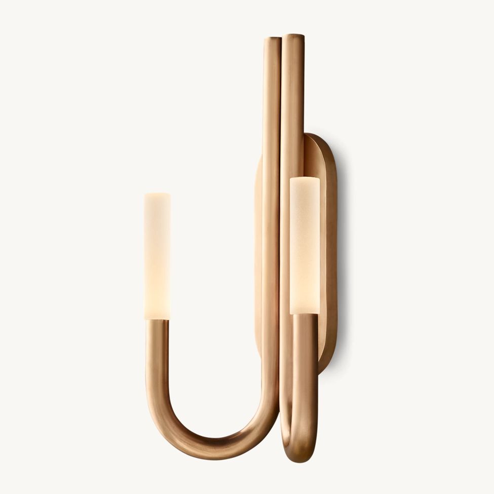 Rousselin Midcentury Sleek Double Wall Sconce