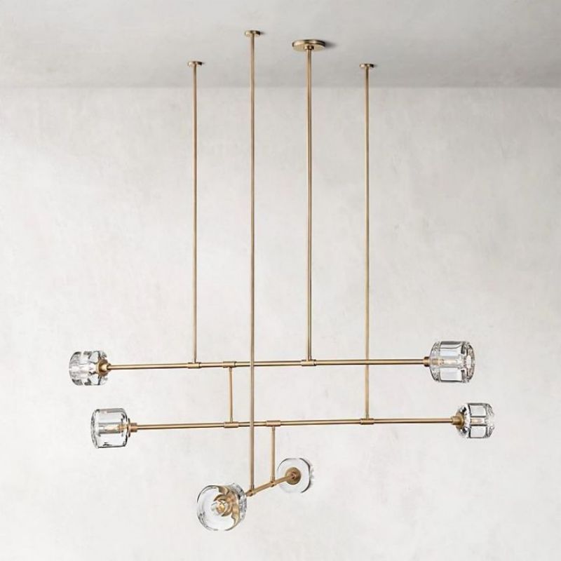 Demaret Sculpted Crystal Mobile Round Chandelier 62"