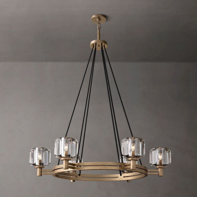 Demaret Sculpted Crystal Round Chandelier 36"