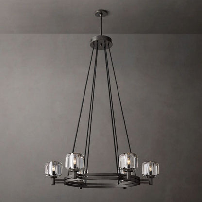 Demaret Sculpted Crystal Round Chandelier 36"