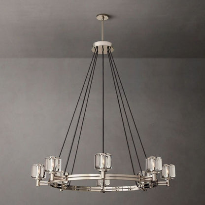 Demaret Sculpted Crystal Round Chandelier 48"