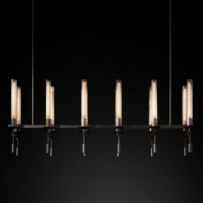 Fontanelle Vintage Glow Linear Chandelier 54"
