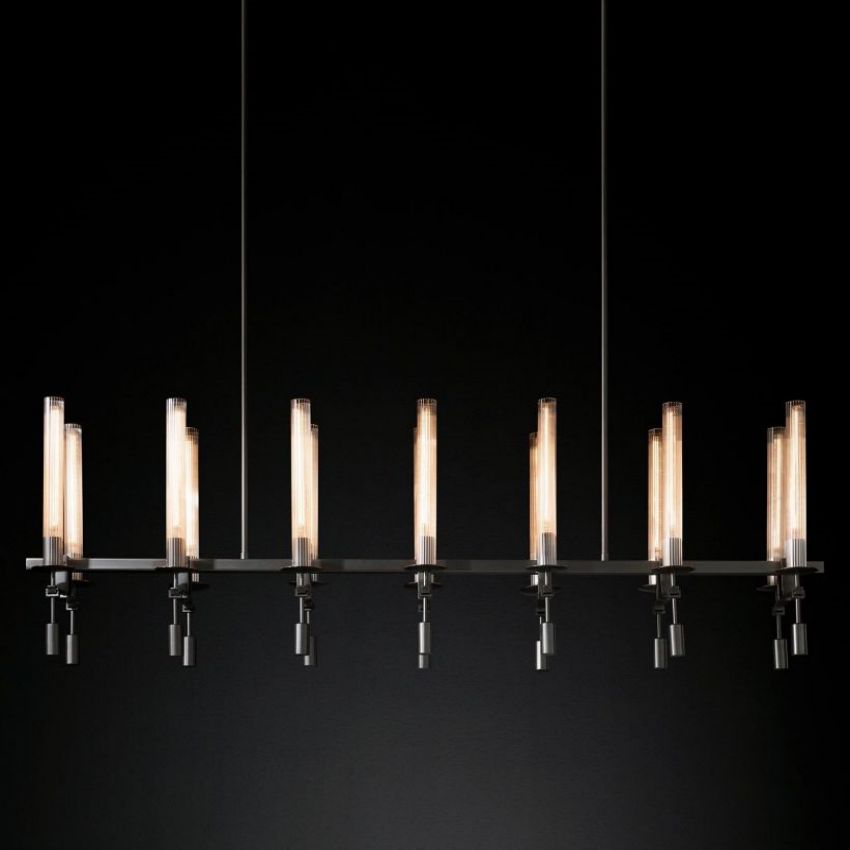 Fontanelle Vintage Glow Linear Chandelier 66"