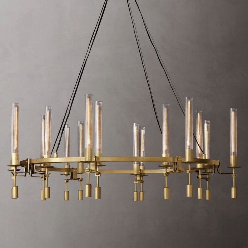 Fontanelle Vintage Glow Round Chandelier 58"