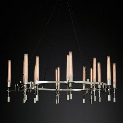 Fontanelle Vintage Glow Round Chandelier 58"