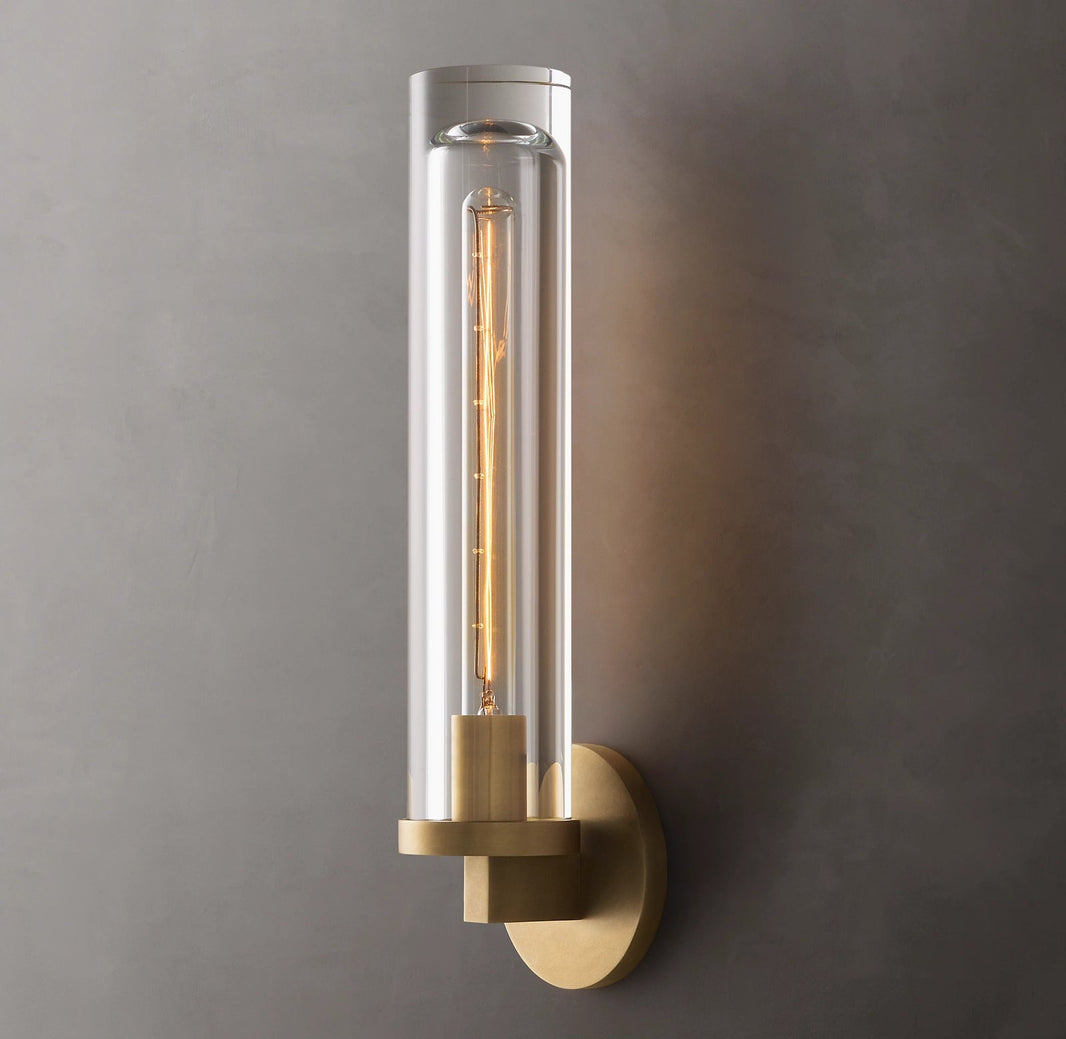 Savile Crystal Block Round Wall Sconce