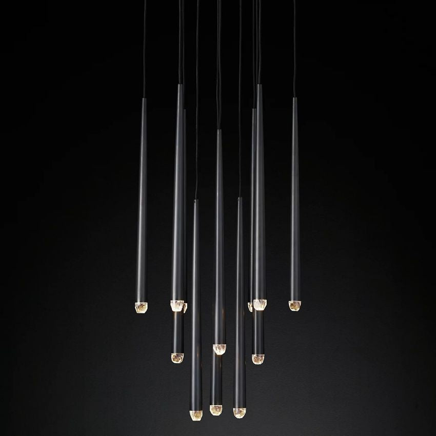 Aquitaine Faceted Cluster Round Chandelier 24"
