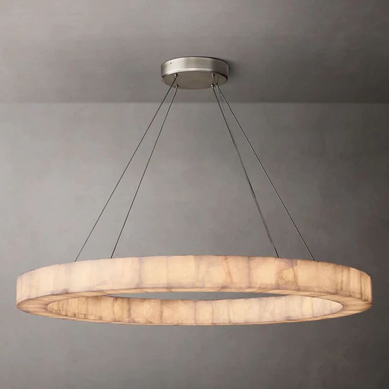 Rivage Veined Alabaster Round Chandelier 60"
