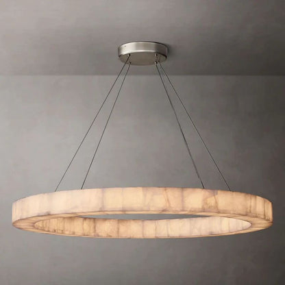 Rivage Veined Alabaster Round Chandelier 60"