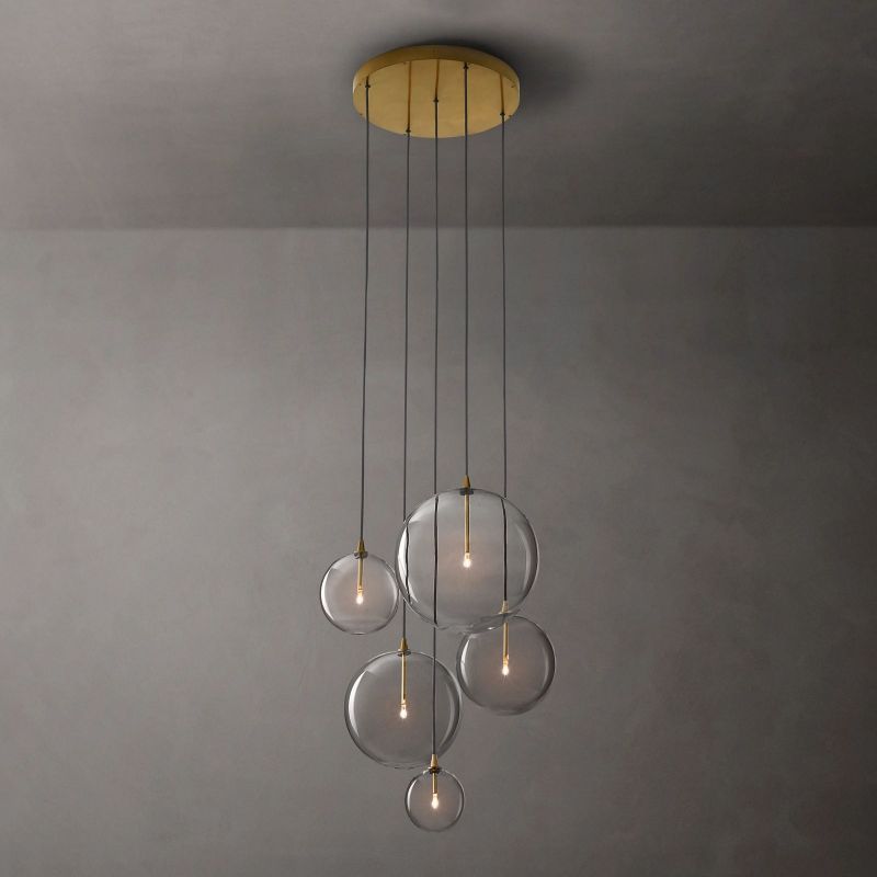 Lucelle Glass Globe Cluster Chandelier 28"