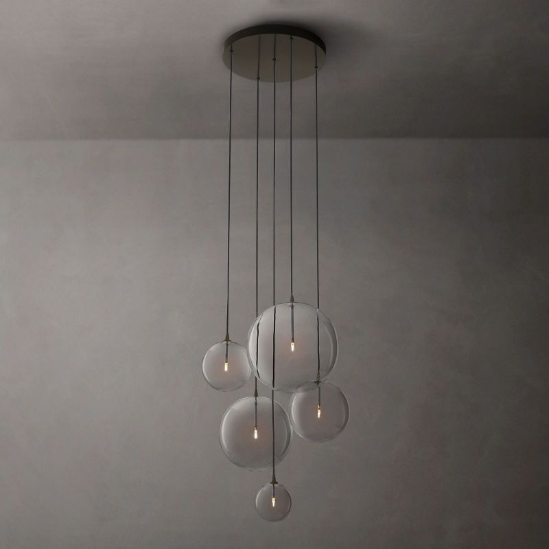 Lucelle Glass Globe Cluster Chandelier 28"