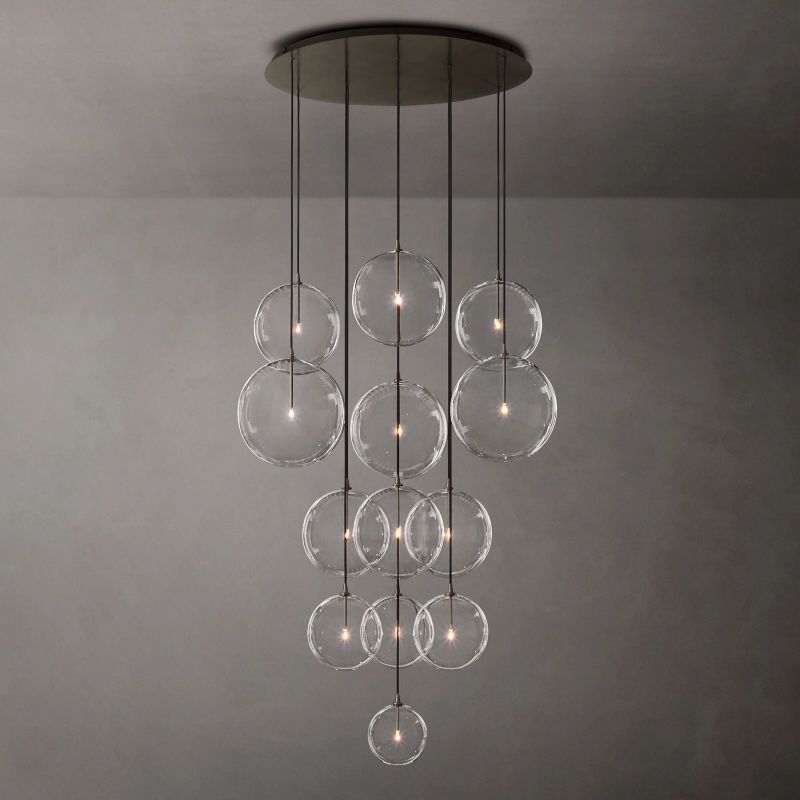 Lucelle Glass Globe Cluster Chandelier 44"