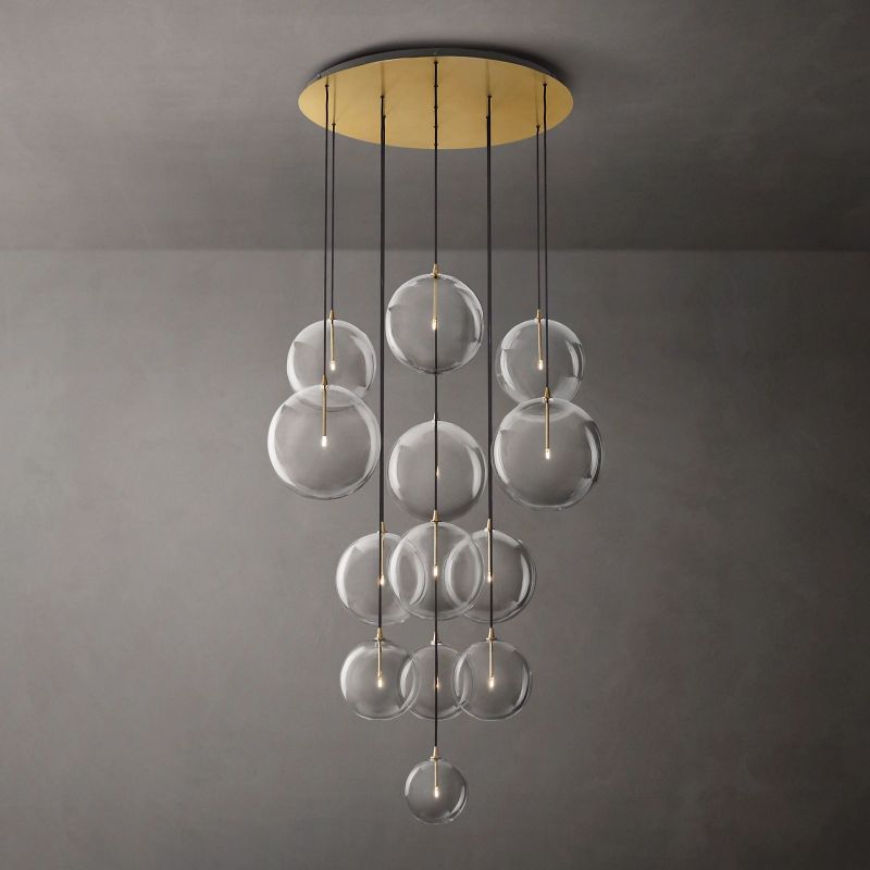 Lucelle Glass Globe Cluster Chandelier 44"