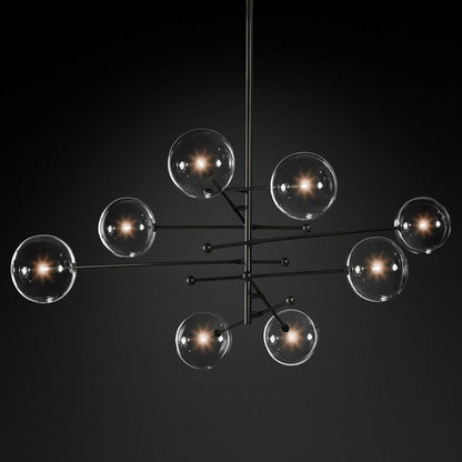 Lucelle Glass Globe Eight-Arm Chandelier 79"