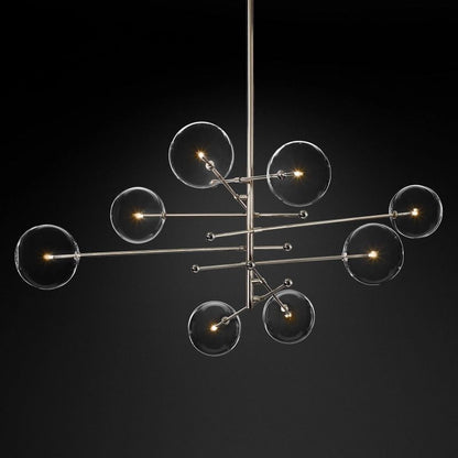 Lucelle Glass Globe Eight-Arm Chandelier 79"