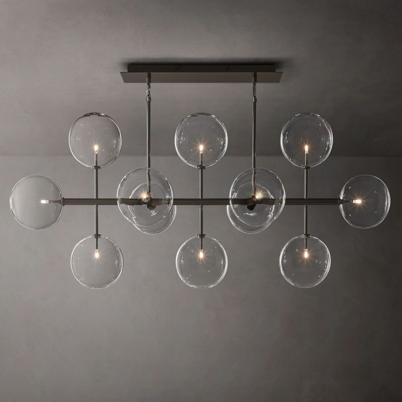 Lucelle Glass Globe Linear Chandelier 58"