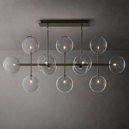 Lucelle Glass Globe Linear Chandelier 58"